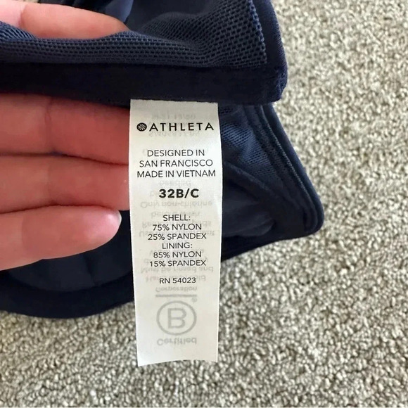 NWT Athleta 32 B/C Blue Maldives High Neck Bikini Top - Picture 7 of 8